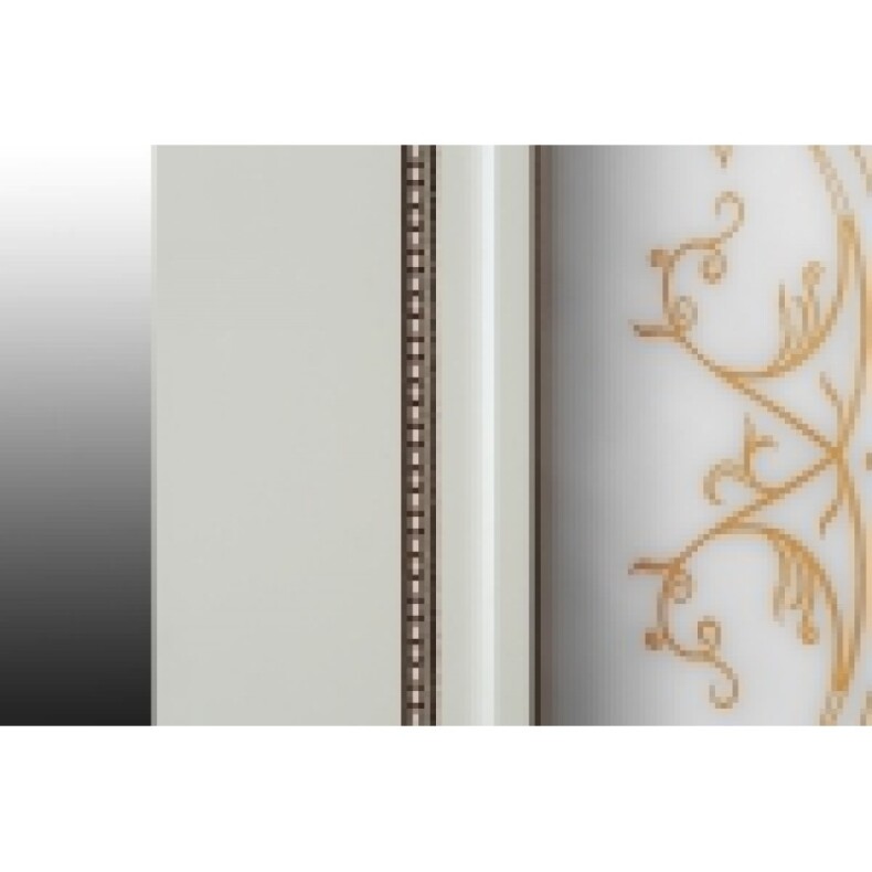 Межкомнатная дверь Сицилия белая эмаль с патиной золото со стеклом